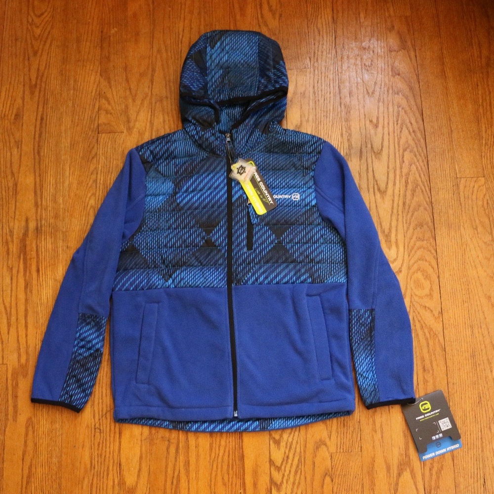 Children's Blue Free Country Power Down Hybrid Jacket